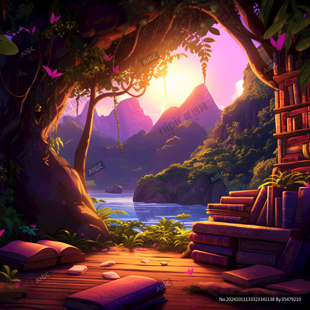 紫色森林主题场景