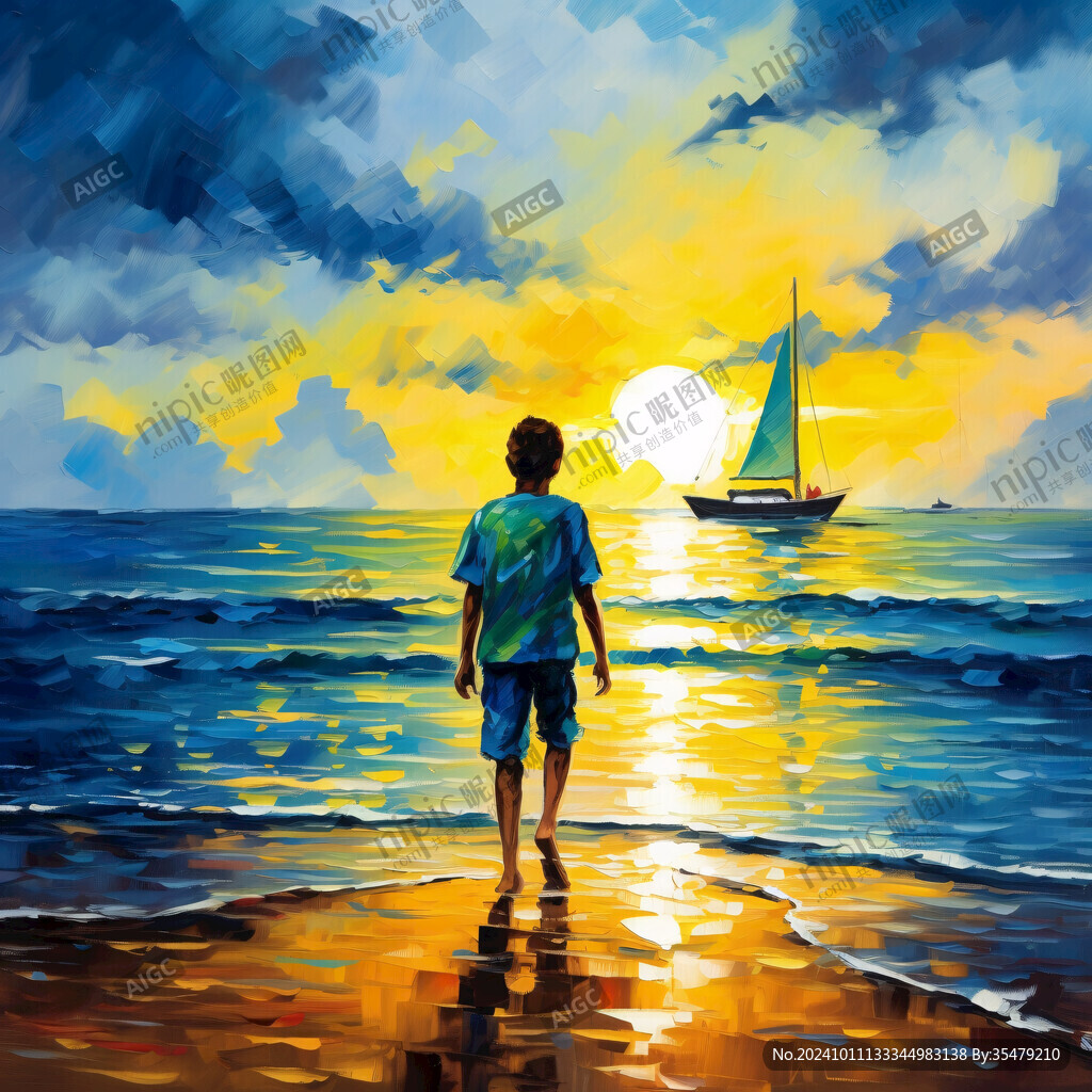 星辰大海男孩背影