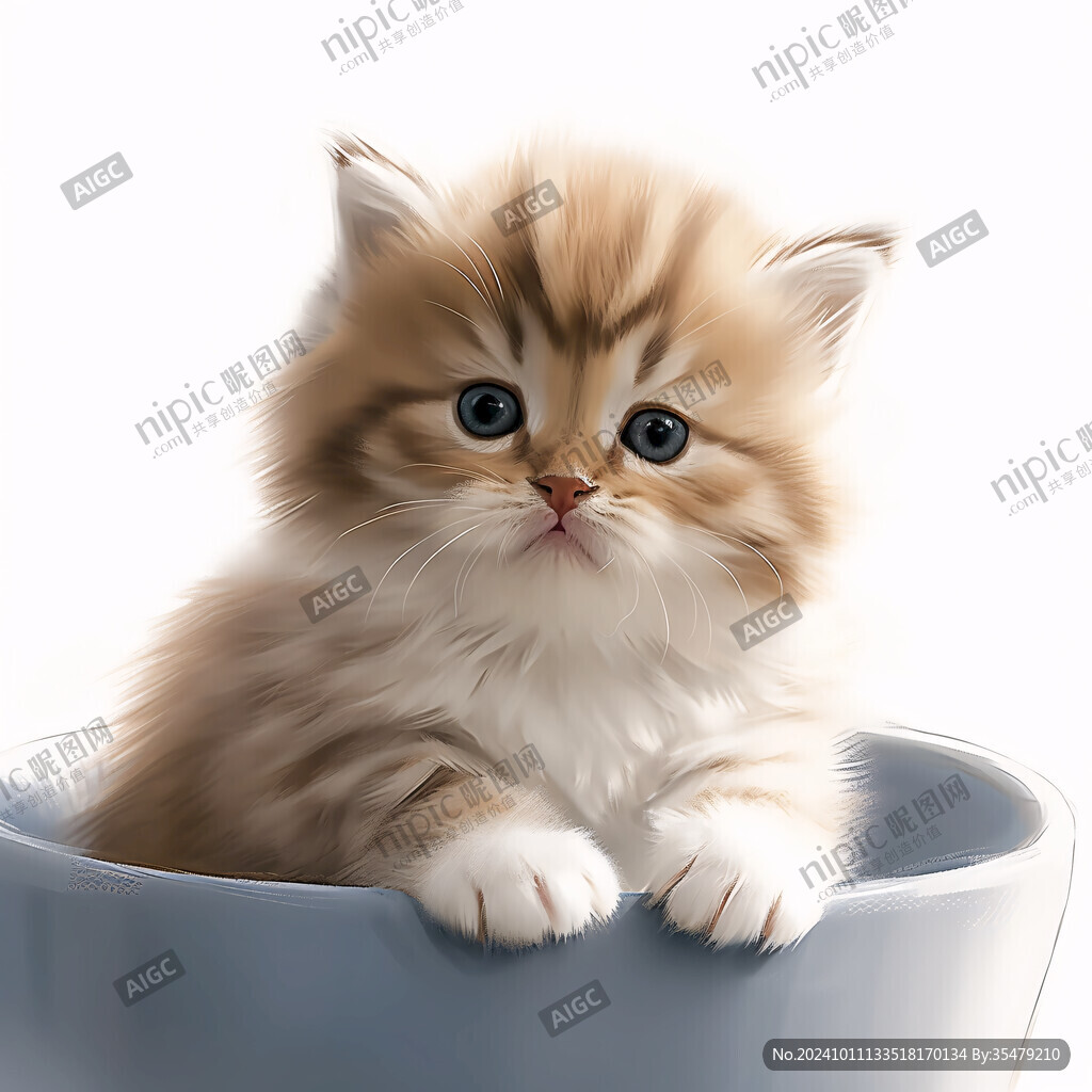 写实猫毛茸茸宠物插画