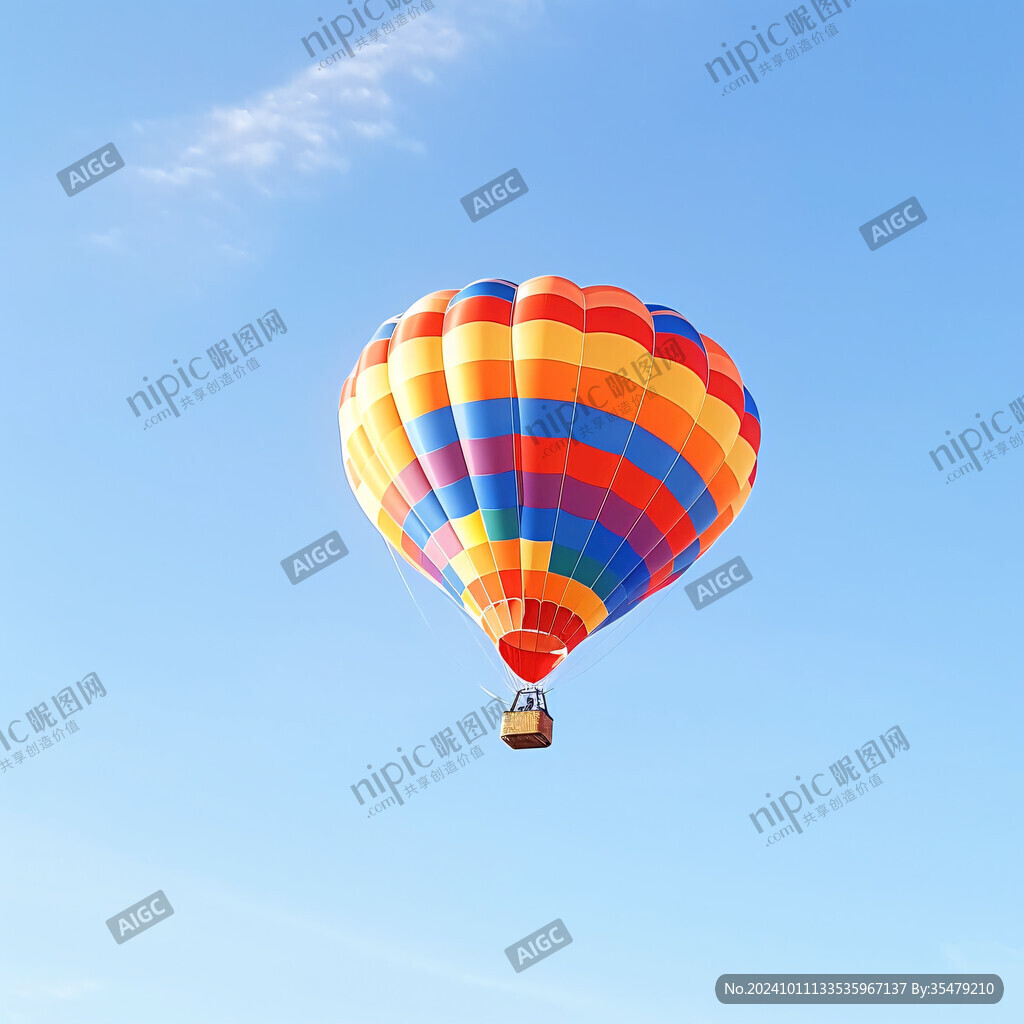 天空飞翔热气球