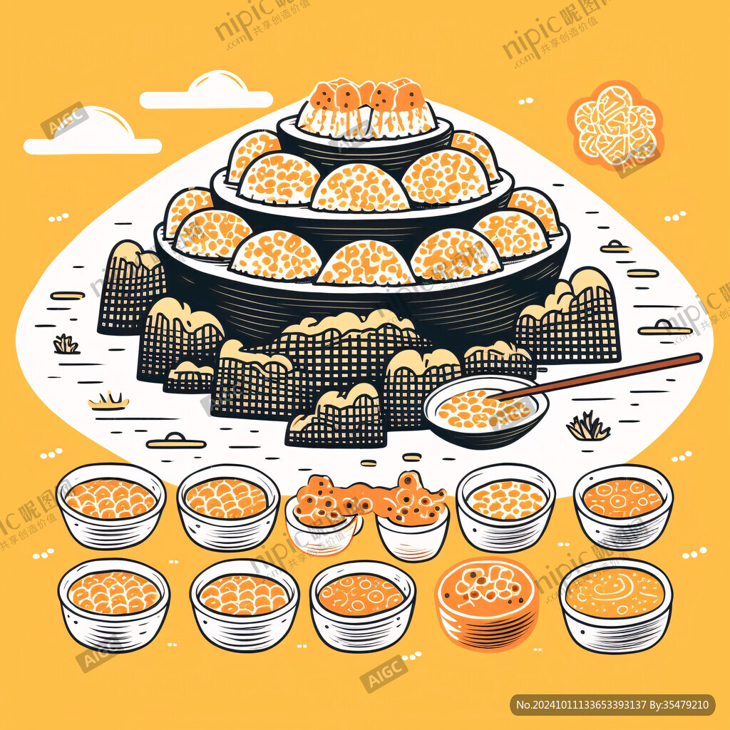 棋子烧饼插画