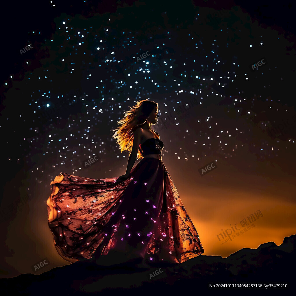星空下的女孩