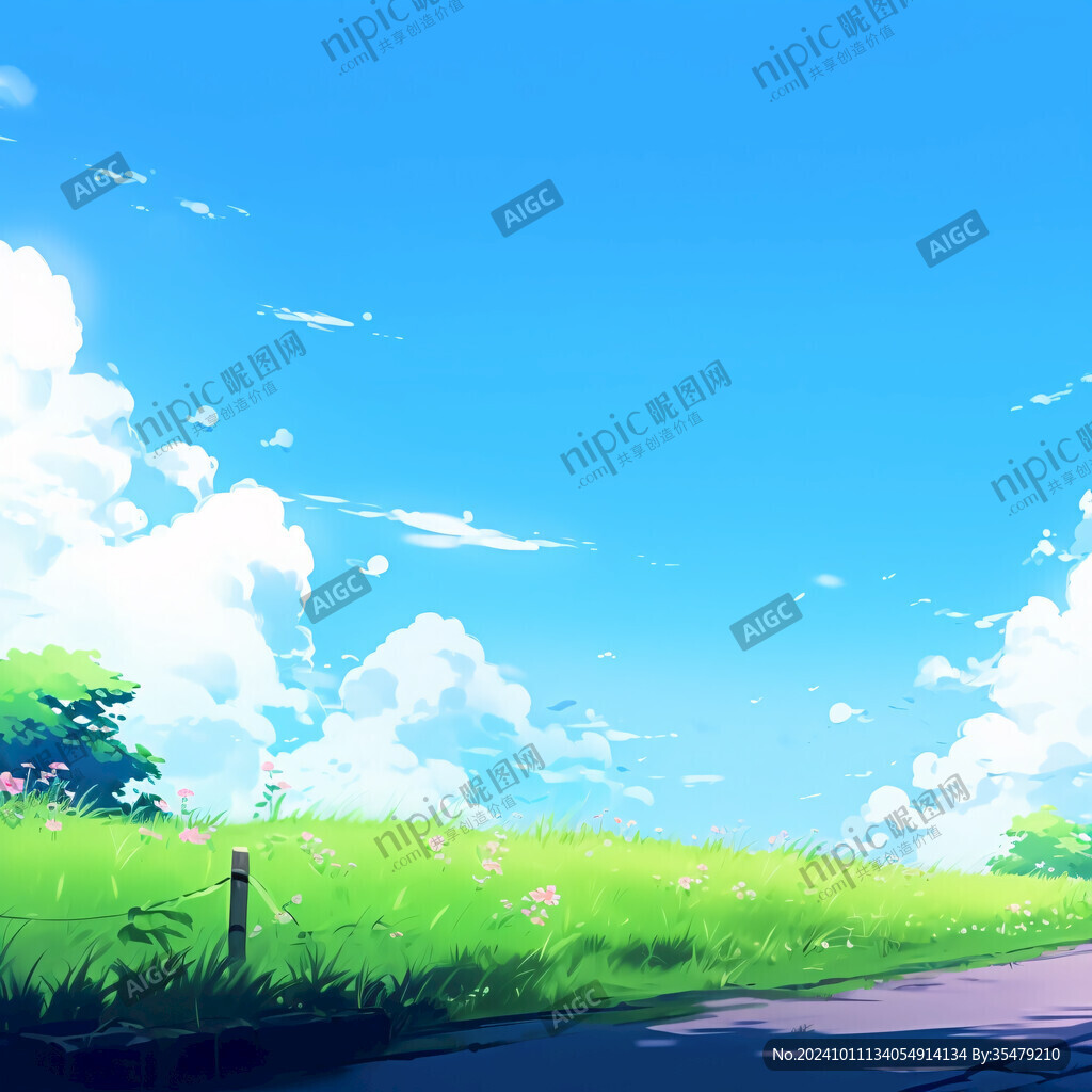阳光晴朗风景插画