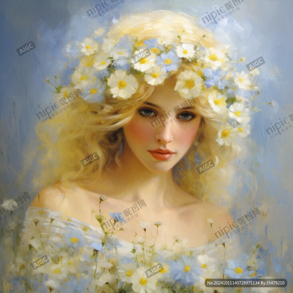 雏菊少女插画