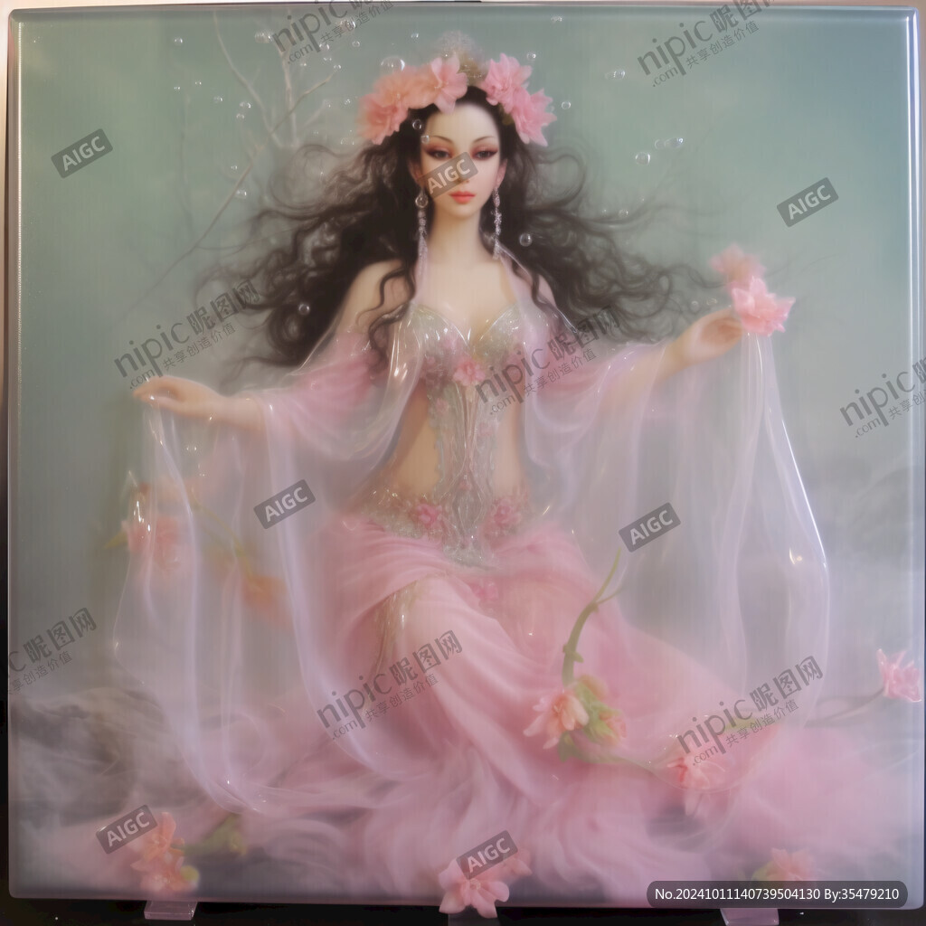 美女图玻璃画