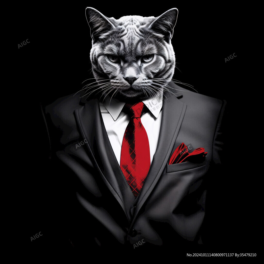 猫穿风格西装