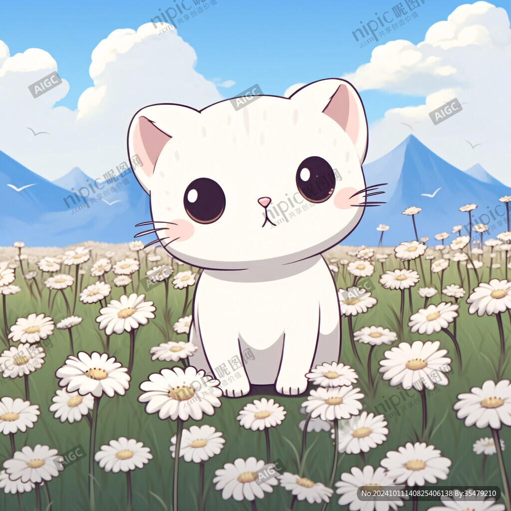奶萌小猫插画图案