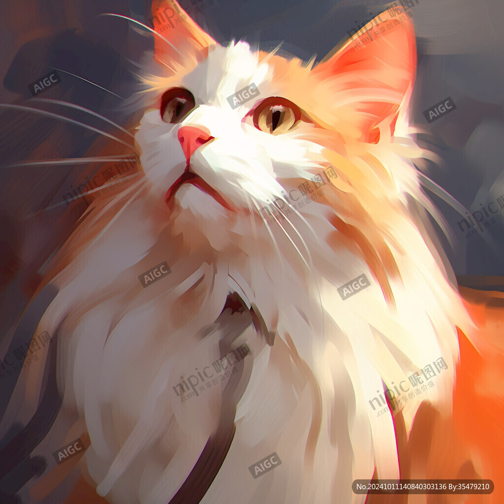 写实猫毛茸茸宠物插画