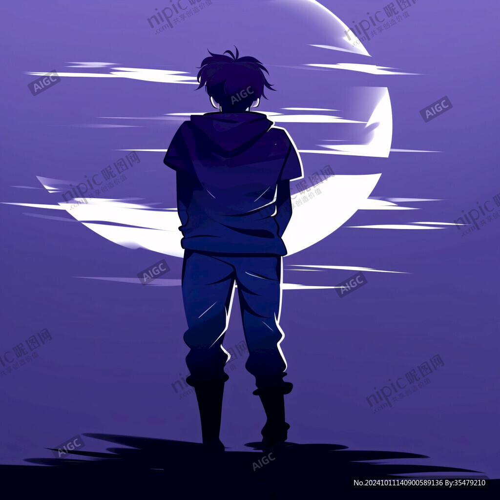 手绘追日的少年