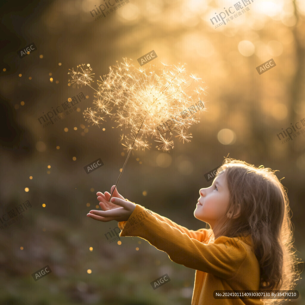 放烟花的小女孩