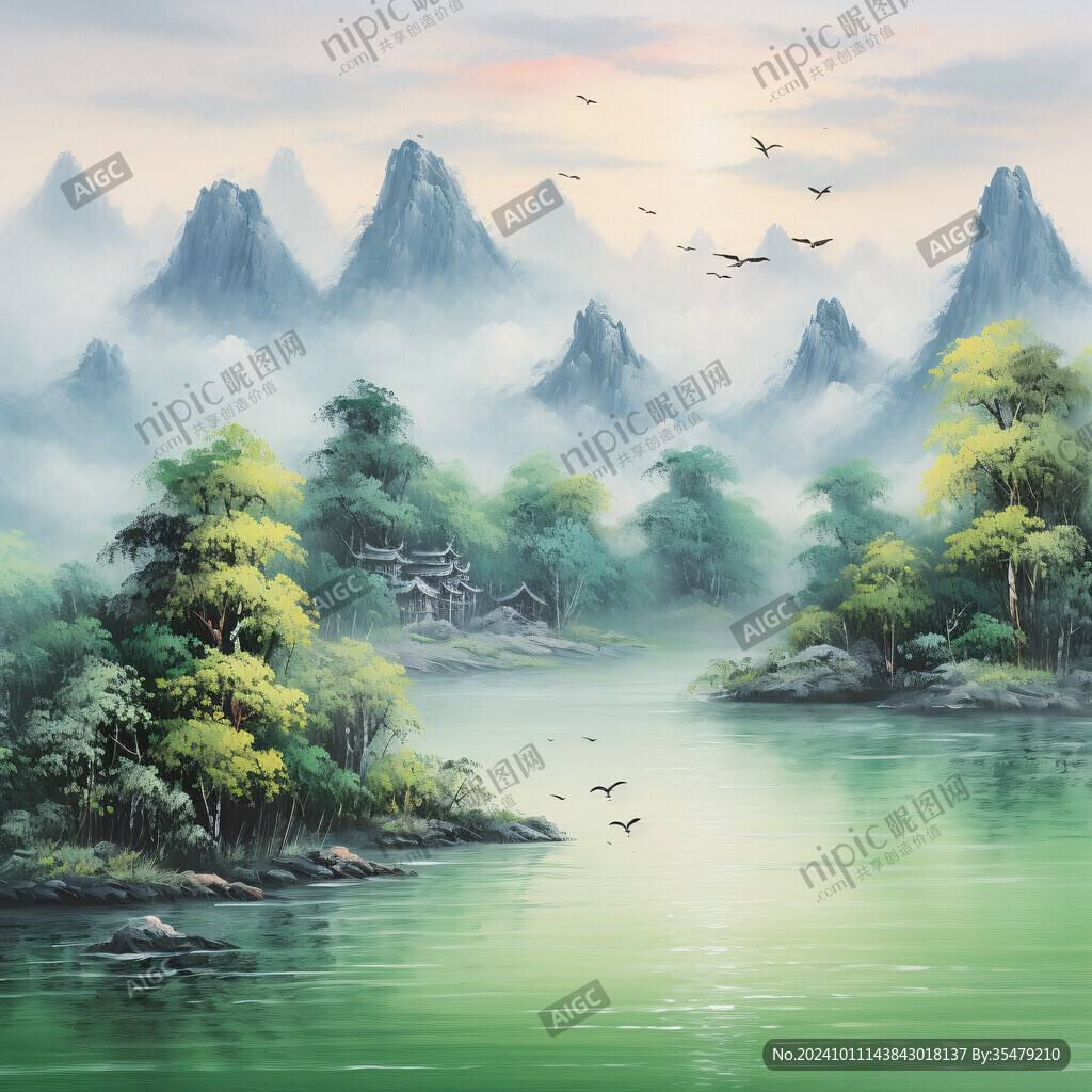 风景装饰画山水风光