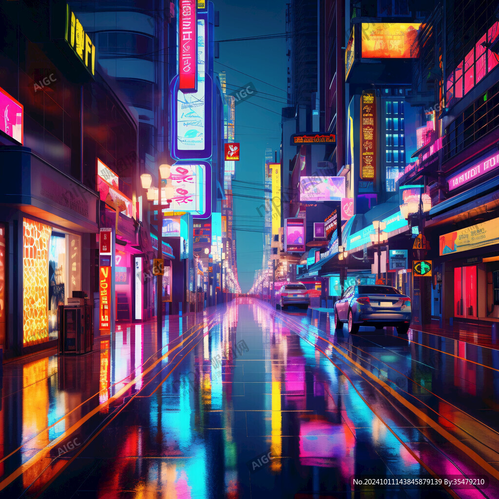 场景赛博插画