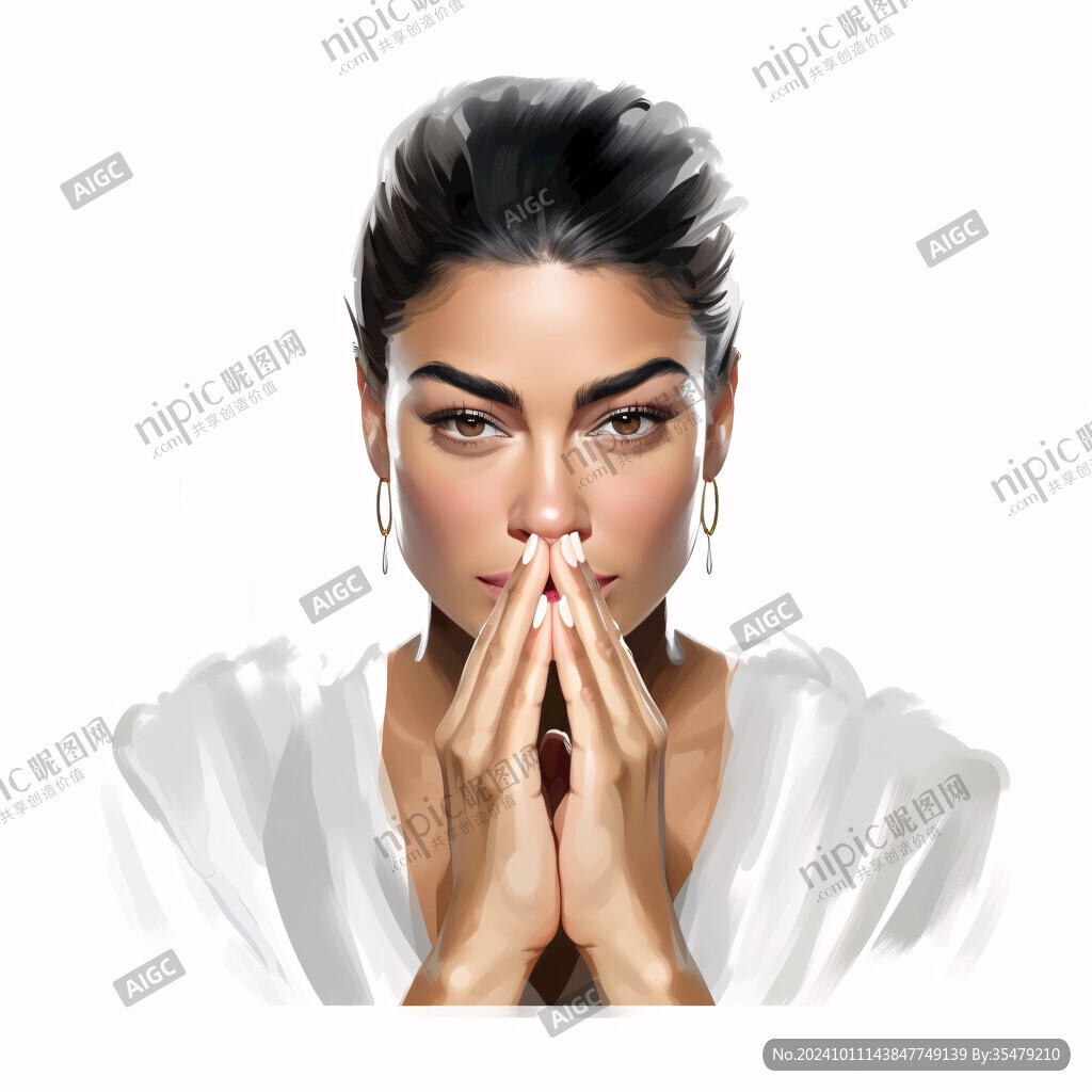 女性插画绘画时尚彩绘
