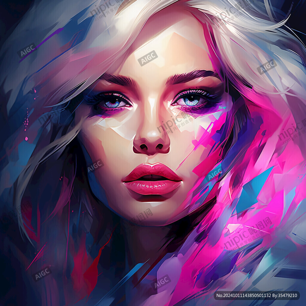 数字美女插画