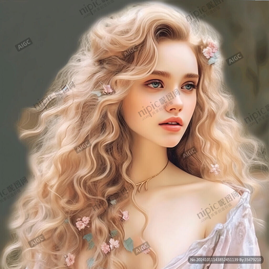 数字美女插画