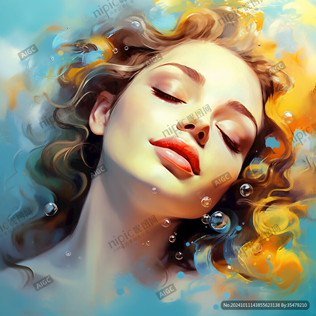 漂亮的抽象美女插画