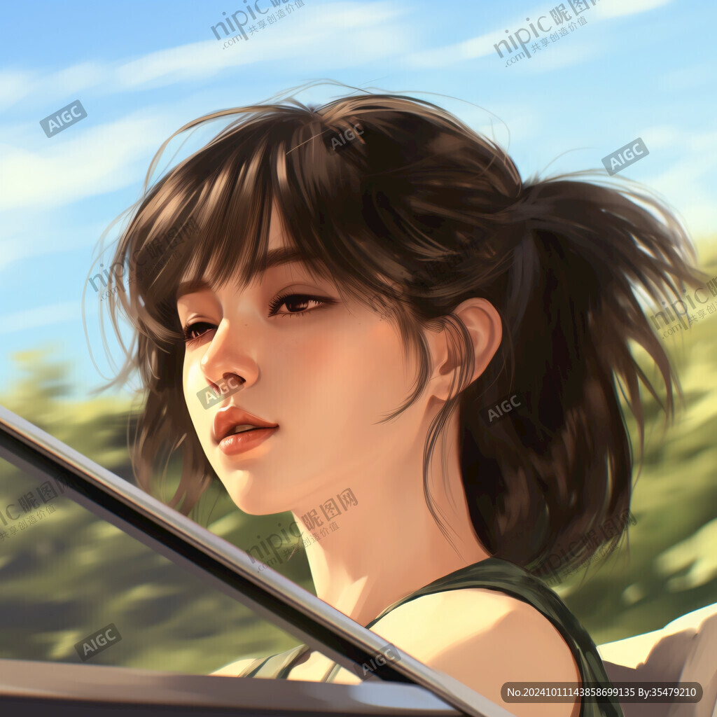 板绘少女插画