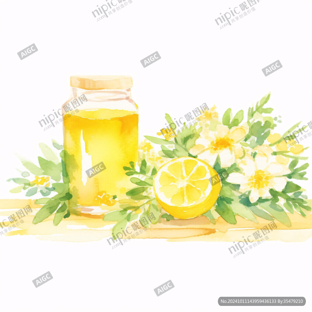 野菊花蜂蜜插画