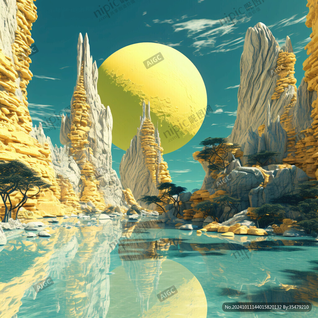 外星球幻想场景插画