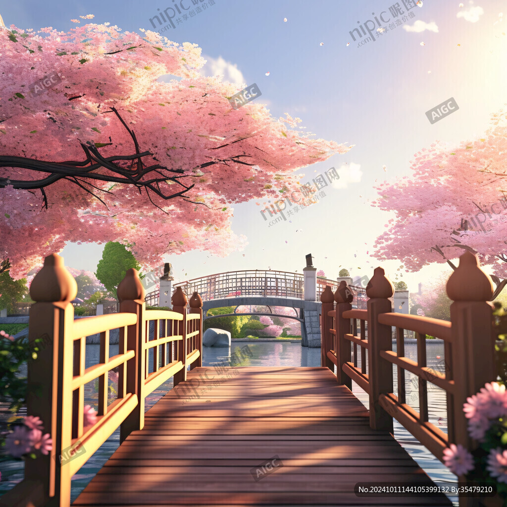 日式园林景观木桥