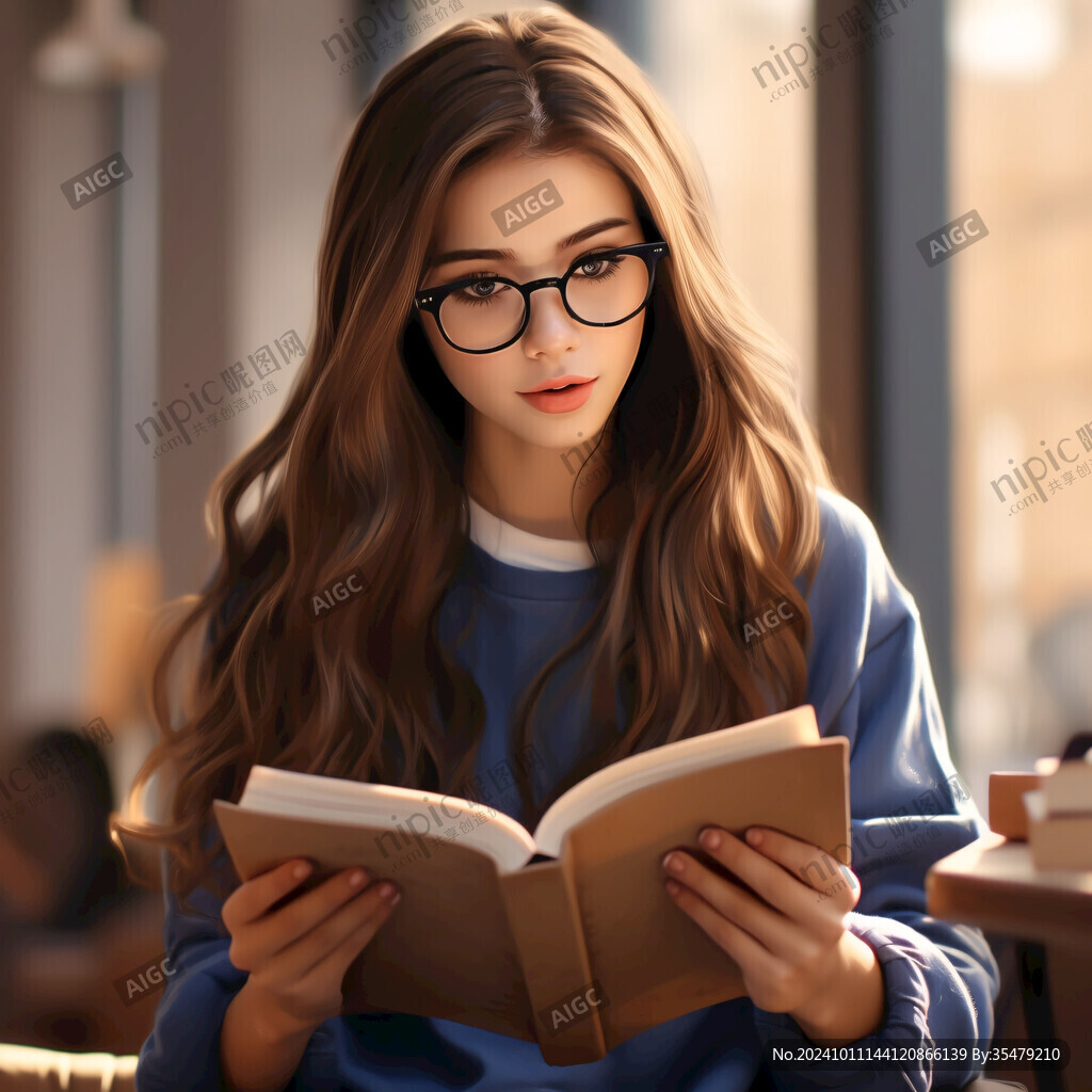 正在看书的美女
