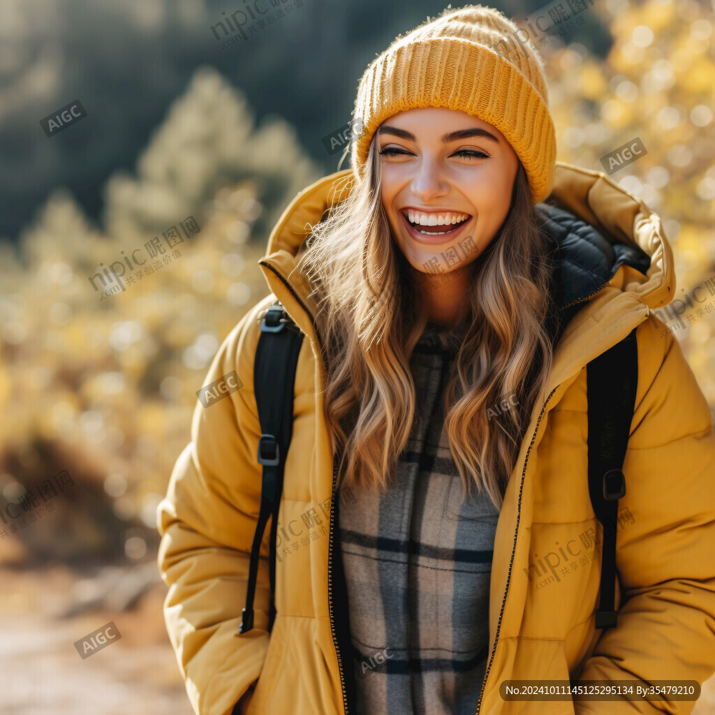 户外徒步美女