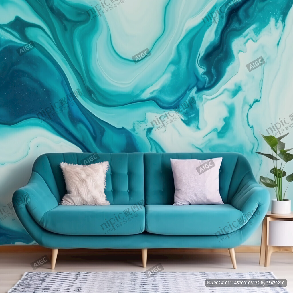 抽象立体沙发背景画
