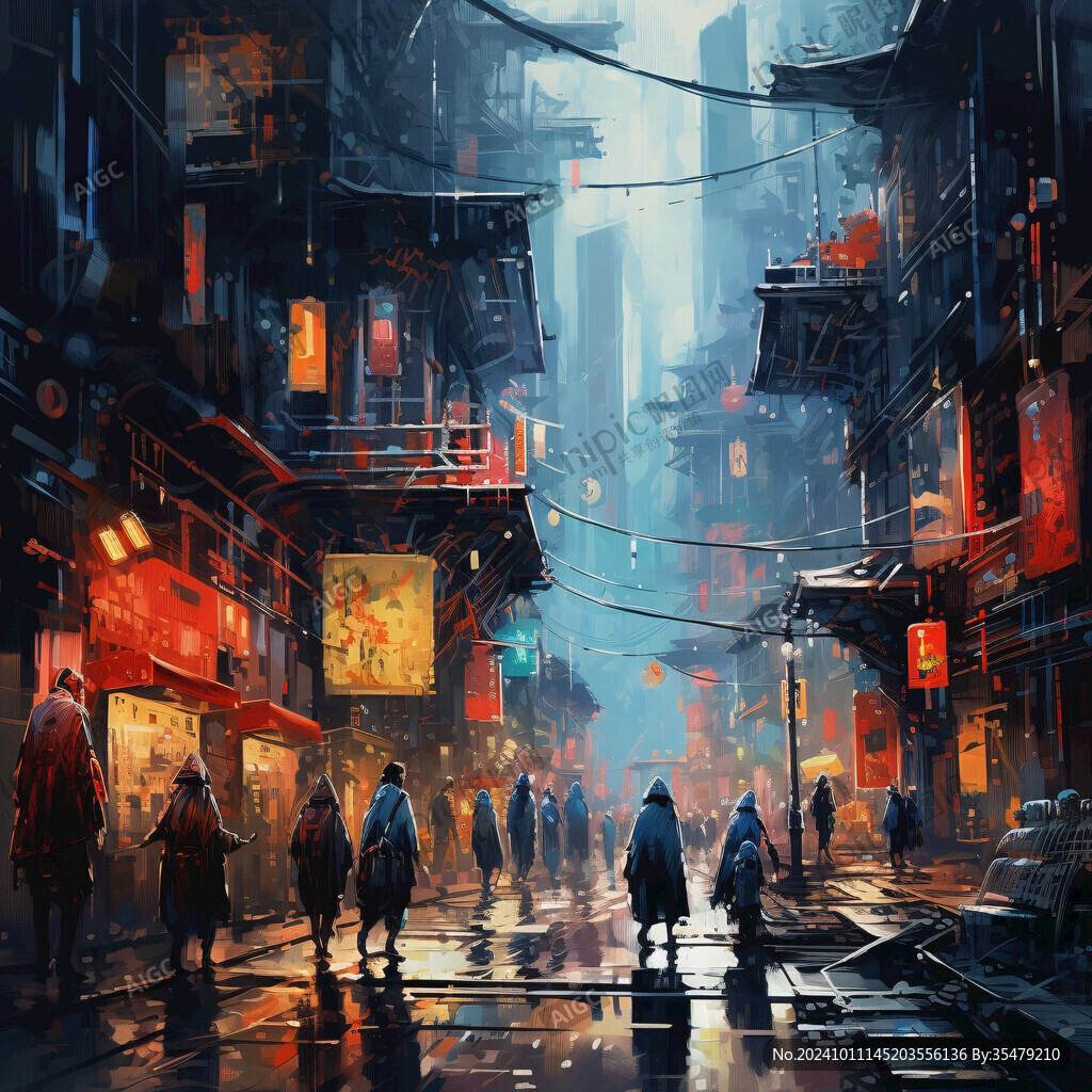 场景赛博插画