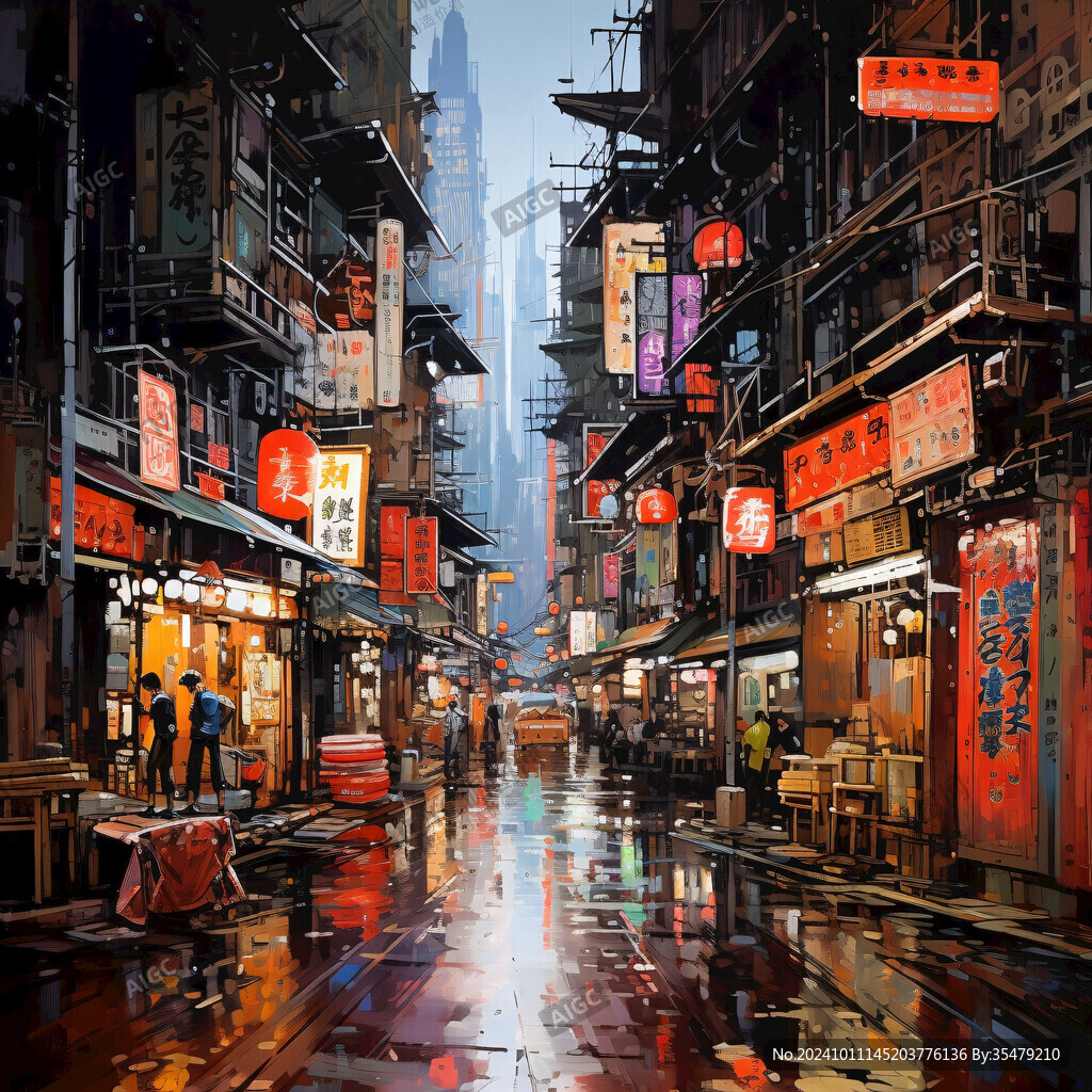 场景赛博插画