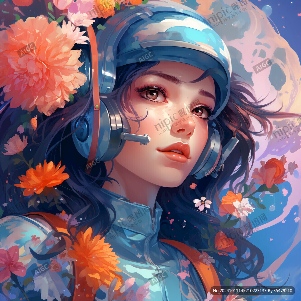 数字美女插画