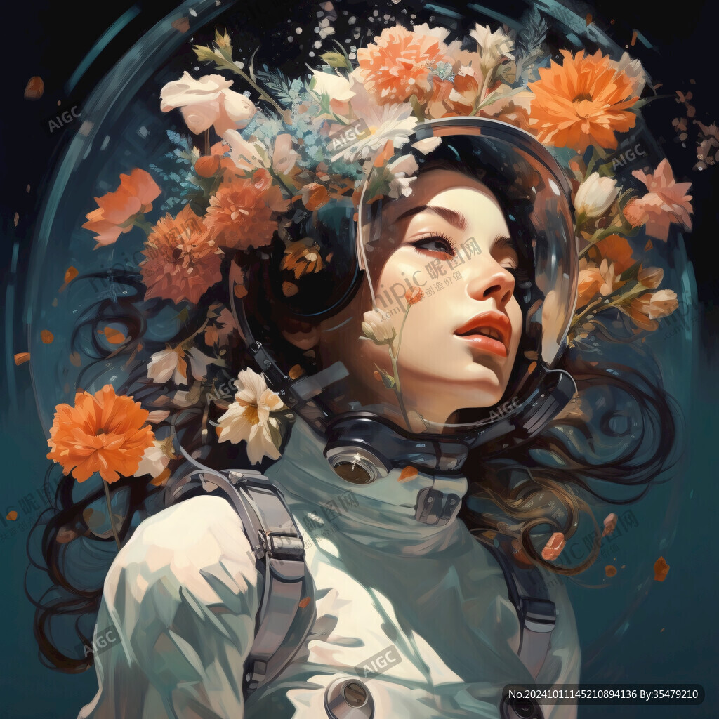 宇宙女孩插画