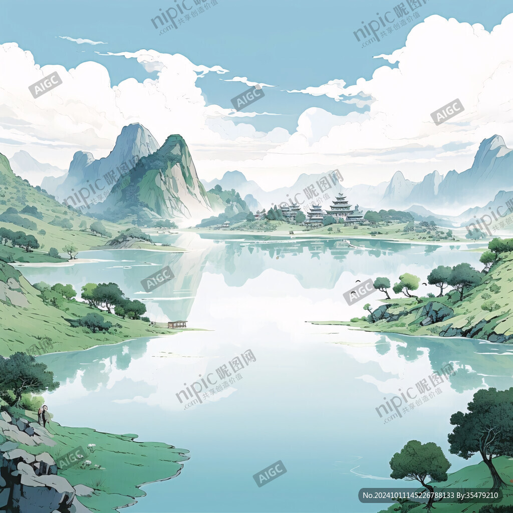 广西景点广西插画