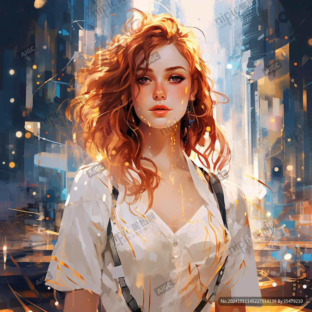数字美女插画
