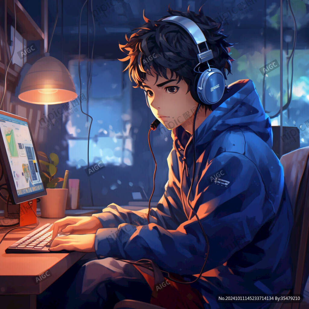 手绘追光的少年