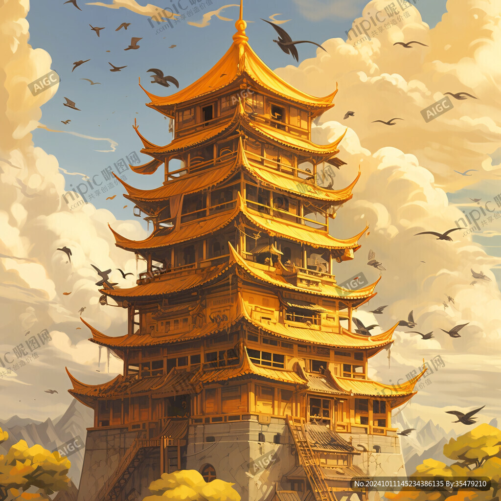 黄鹤楼插画
