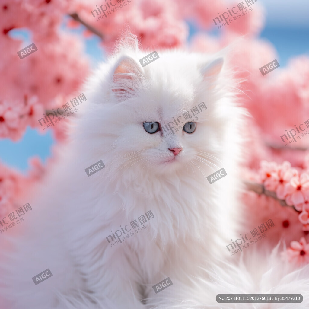 写实猫毛茸茸宠物插画