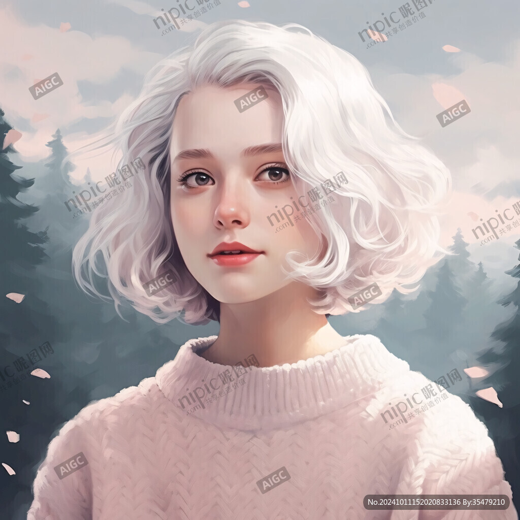 数字美女插画