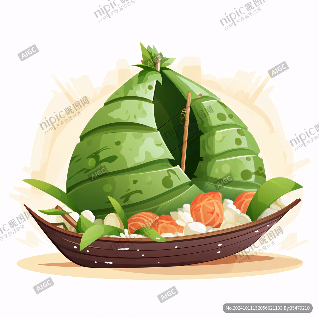 竹筒粽子插画