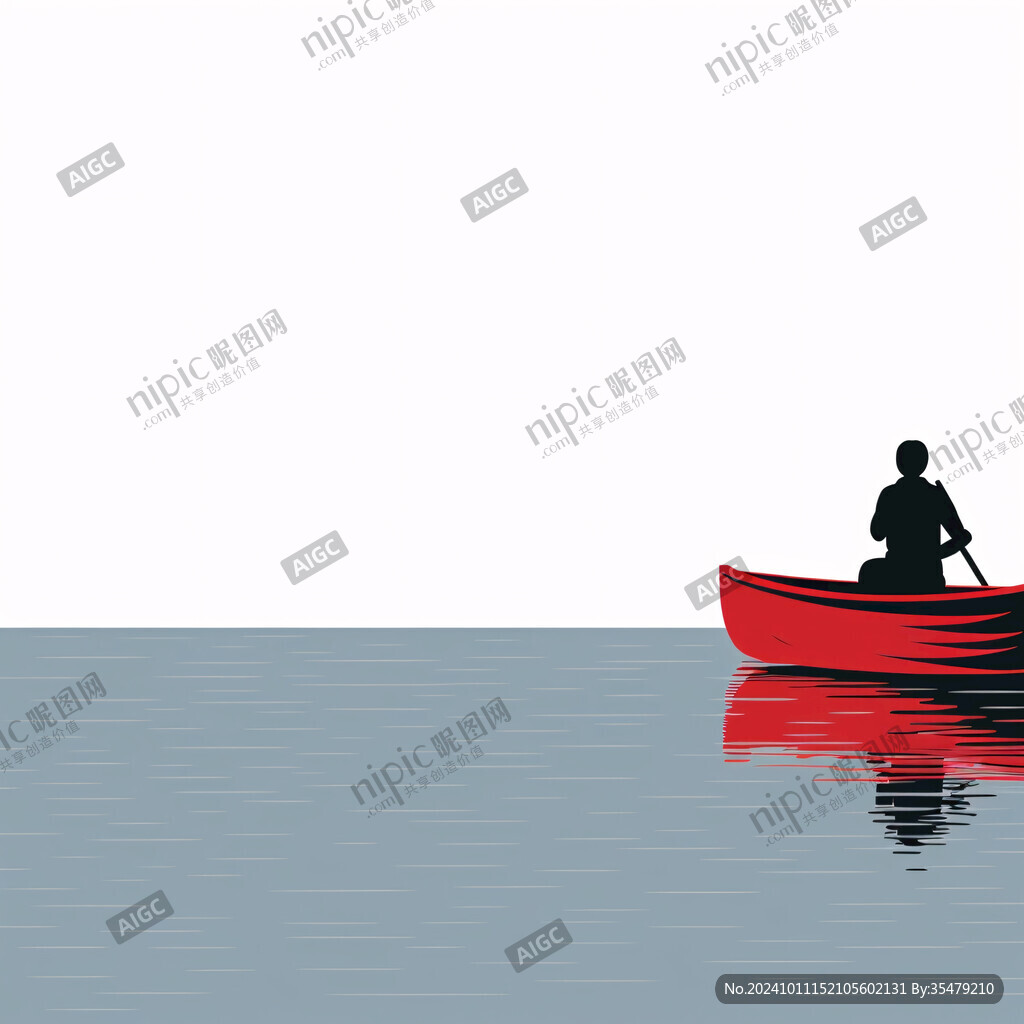 人物船插画