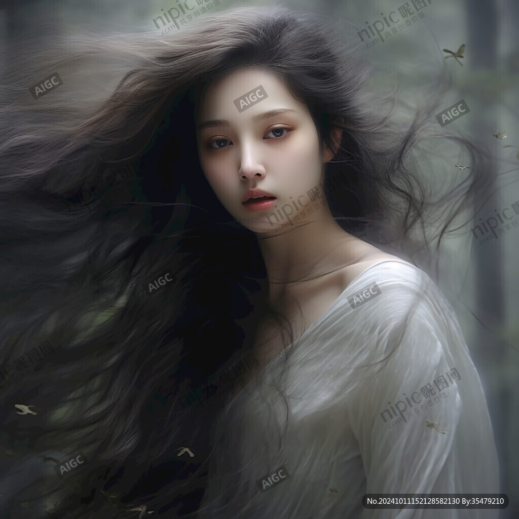数字美女插画