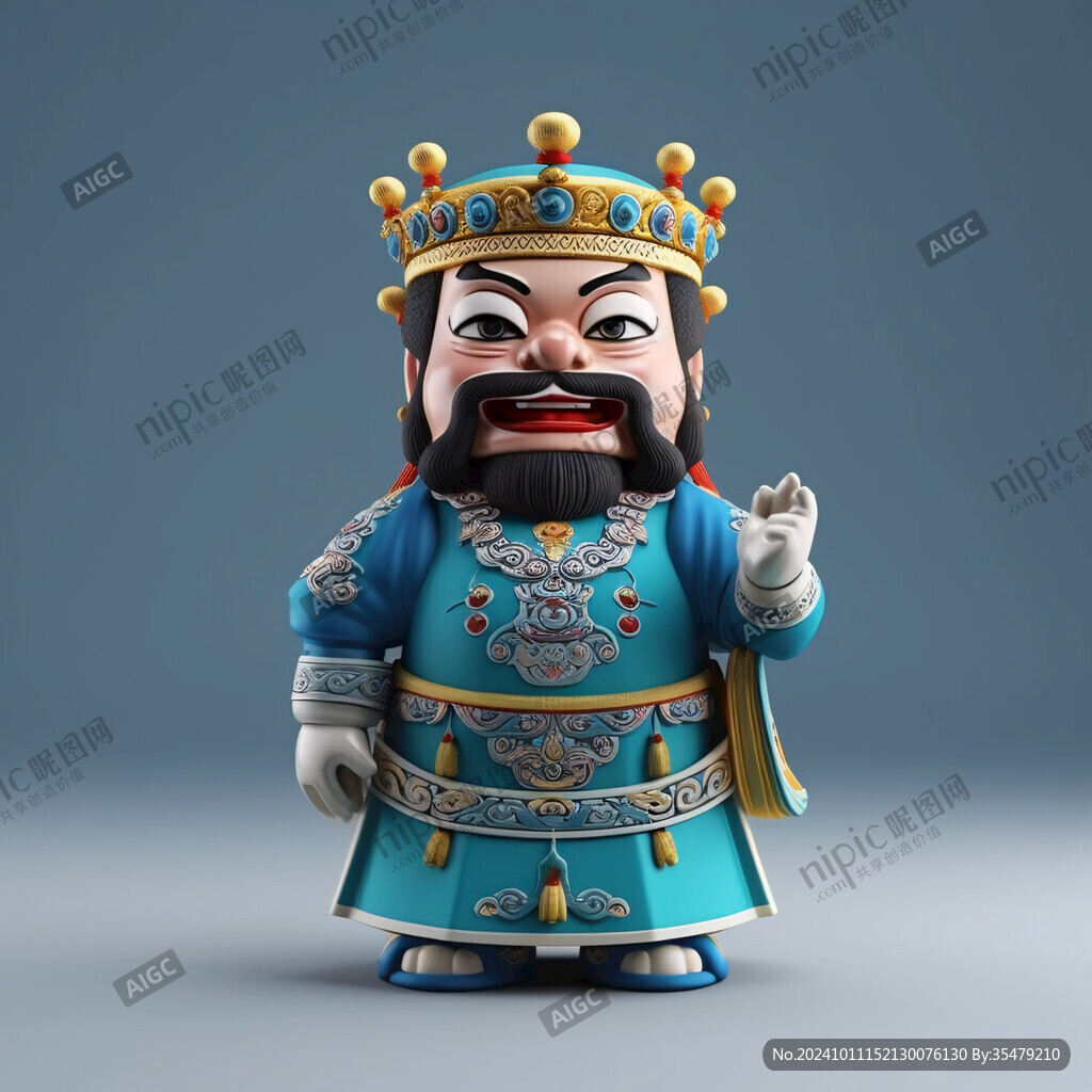 可爱卡通财神手办素材