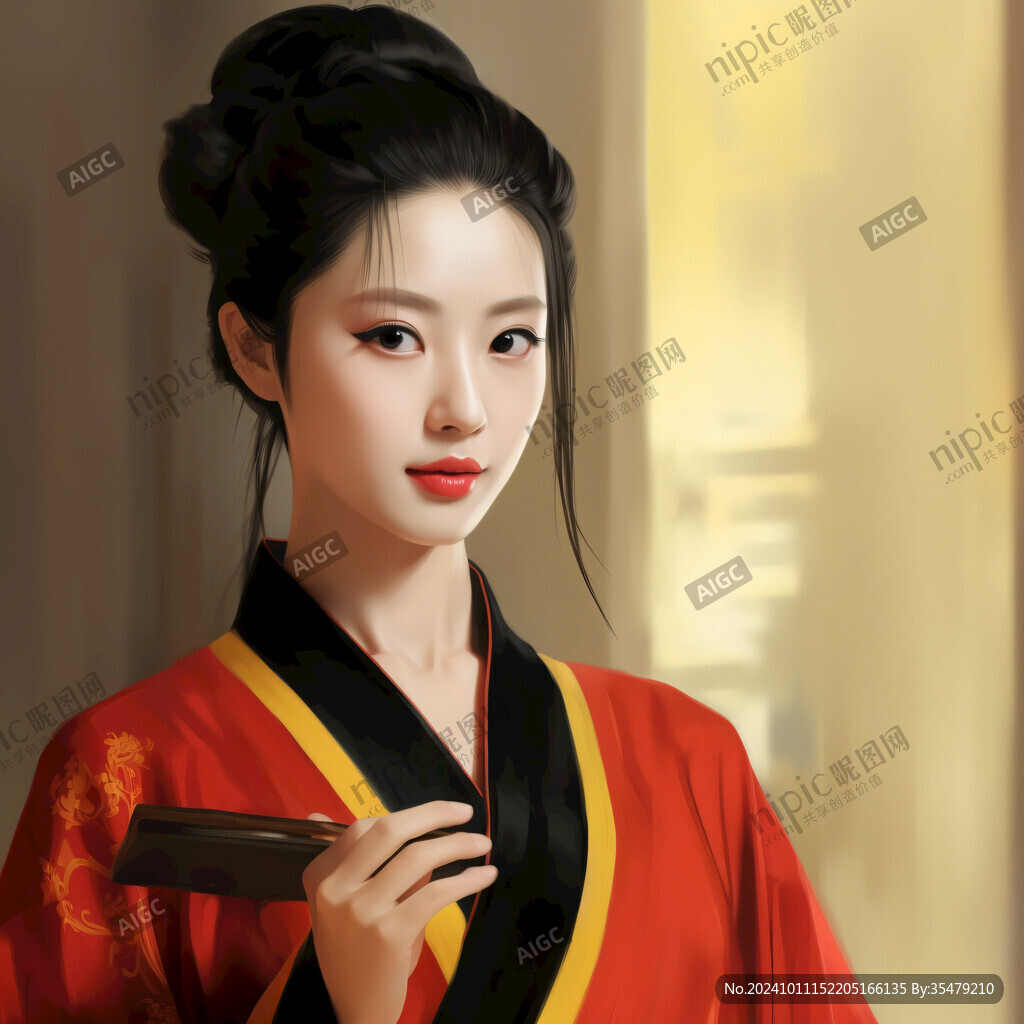 宫廷美女人物插画