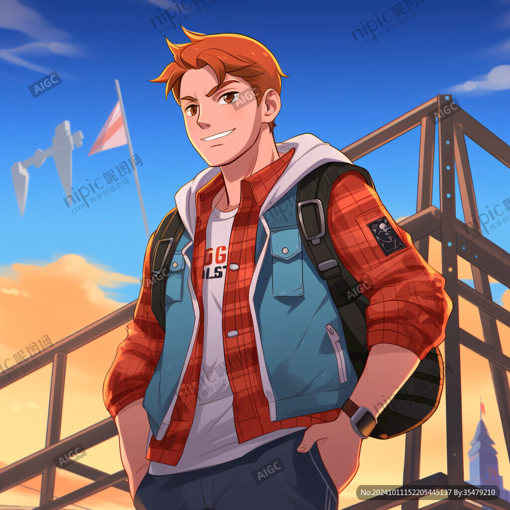 青春男孩插画
