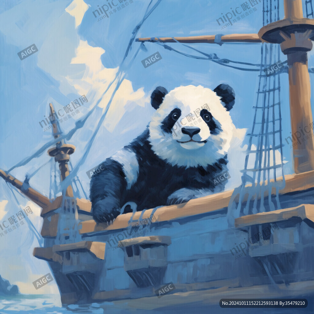 写实熊猫插画