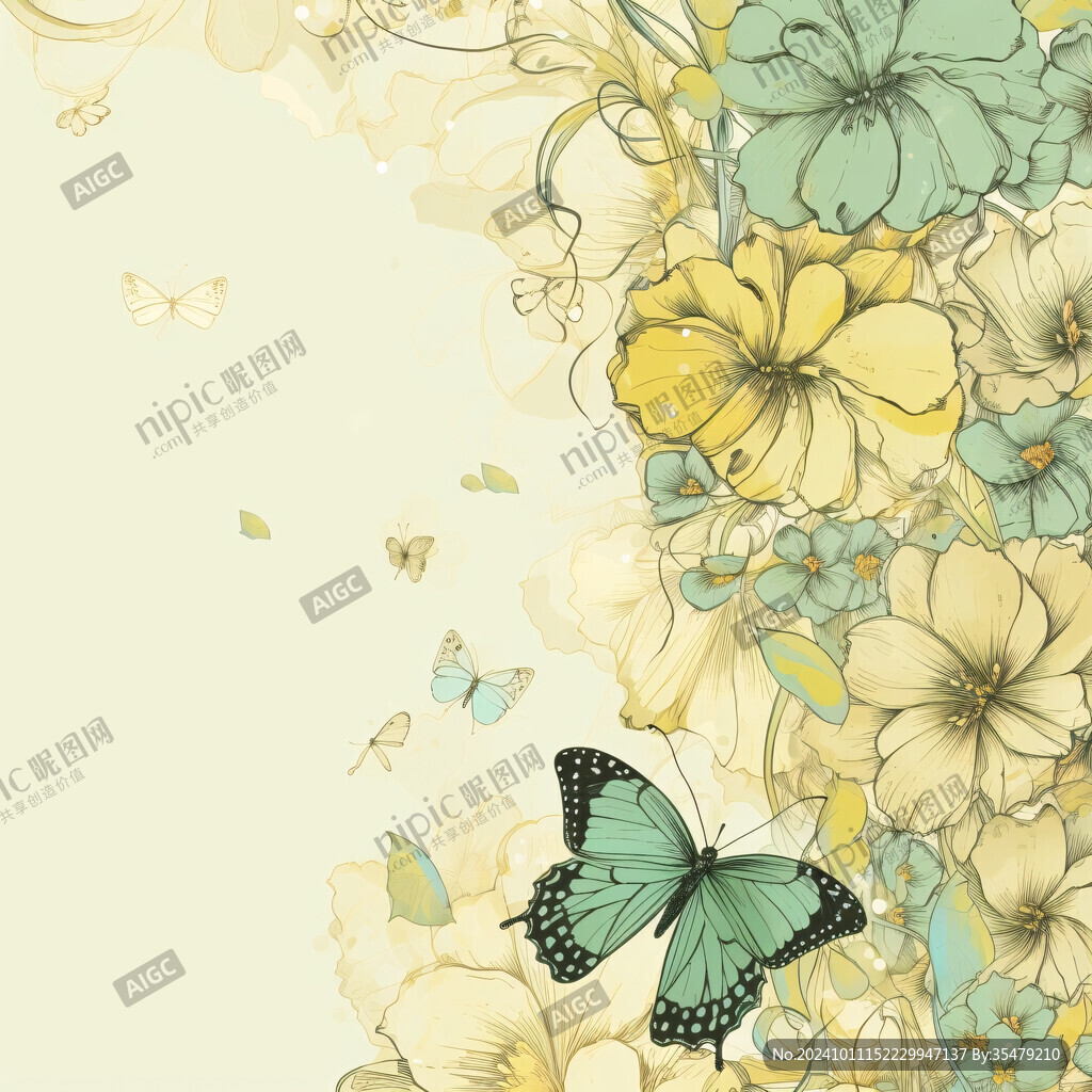 蝶恋花橙色蝴蝶背景