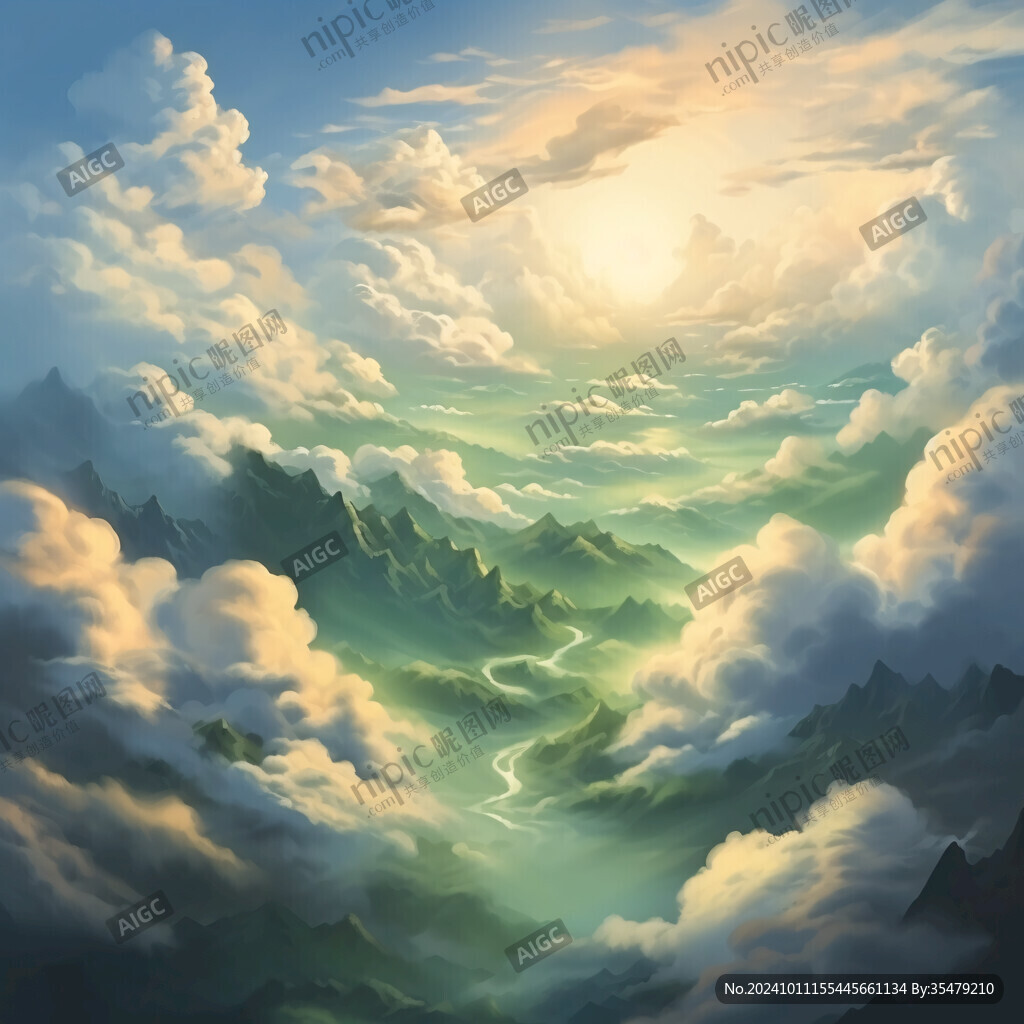 高山流云插画
