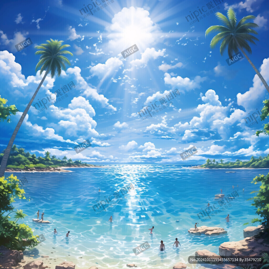 海滩风景画