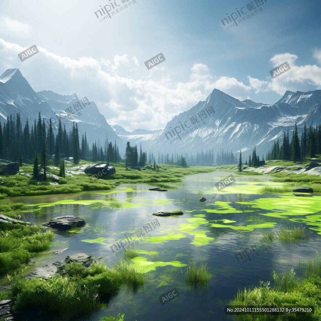 高山湖泊森林草地河流