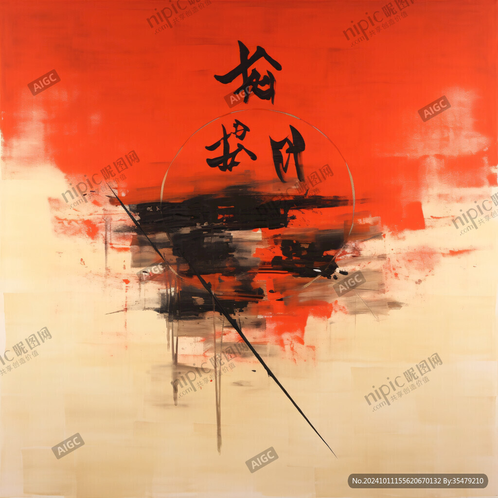 中国风现代屏风抽象画
