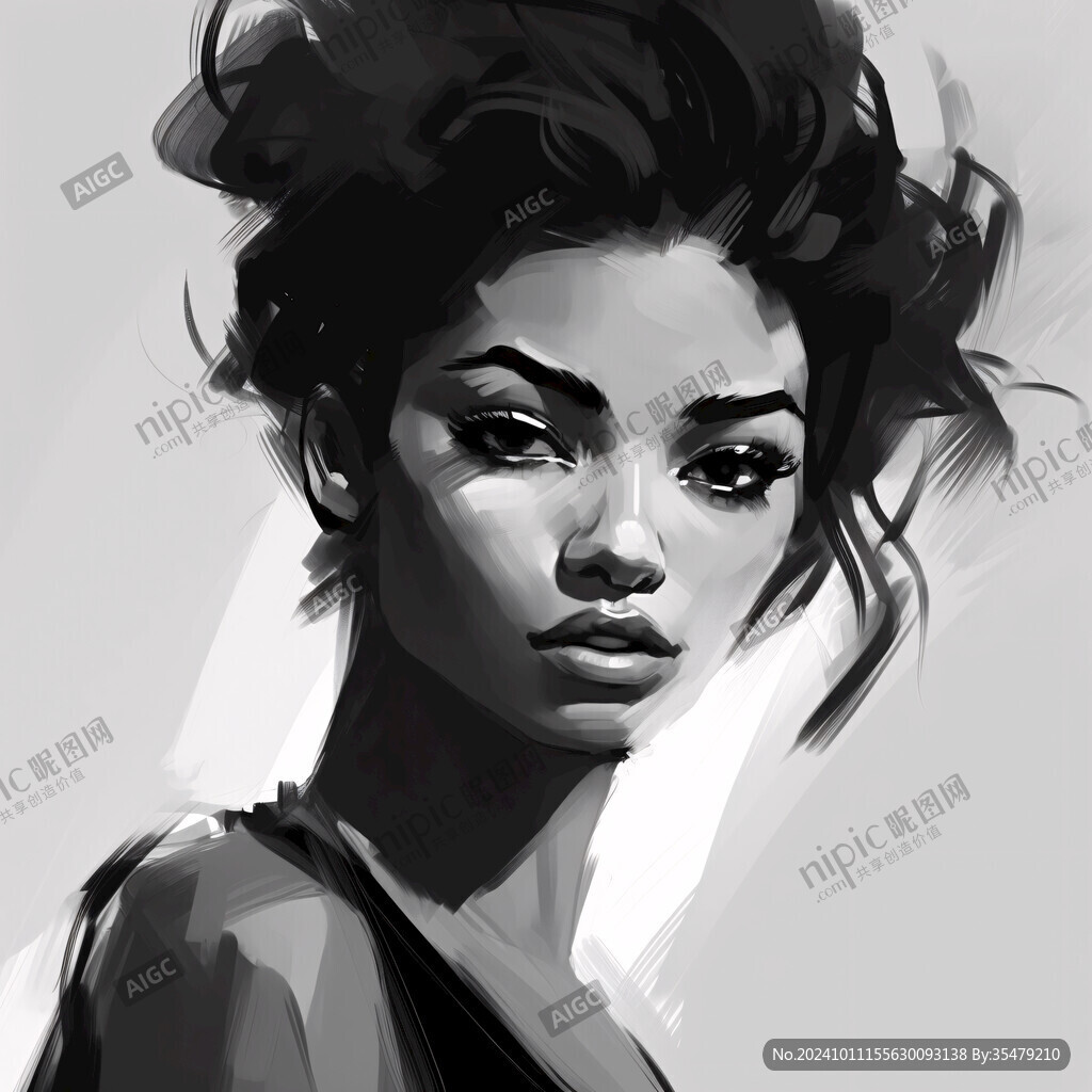 女性插画绘画时尚彩绘